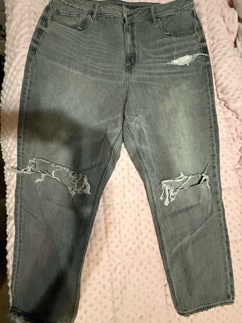American Eagle Outfitters Distressed Grey Boyfriend Jeans